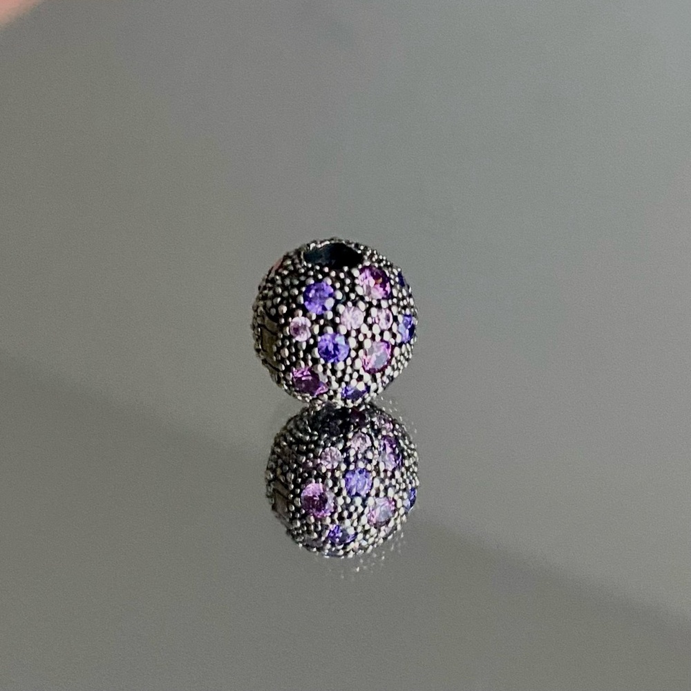 PANDORA Fancy Purple Cosmic Stars Clip Necklace - Picture 5 of 11